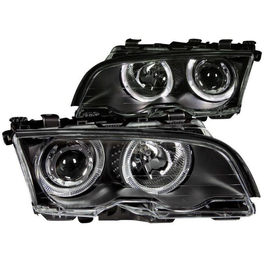 ANZO 1999-2001 BMW 3 Series E46 Projector Headlights w/ Halo Black - My Store