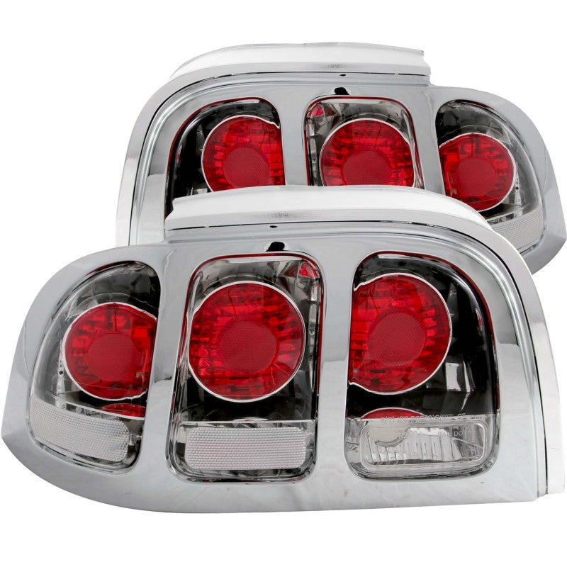 ANZO 1994-1998 Ford Mustang Taillights Chrome - Mammoth Racing -