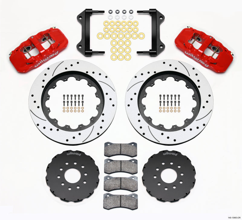 Wilwood Aero6 Front Hat Kit 15.00 Drilled Red 97-04 Corvette C5/z06 05-13 C6 - My Store