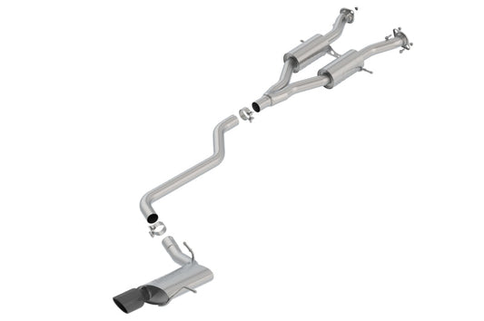 Borla 14-18 Jeep Grand Cherokee 3.6L V6 AWD AT 4DR 2.50in S-TYPE Cat-Back Exhaust Black Chrome Tip - My Store