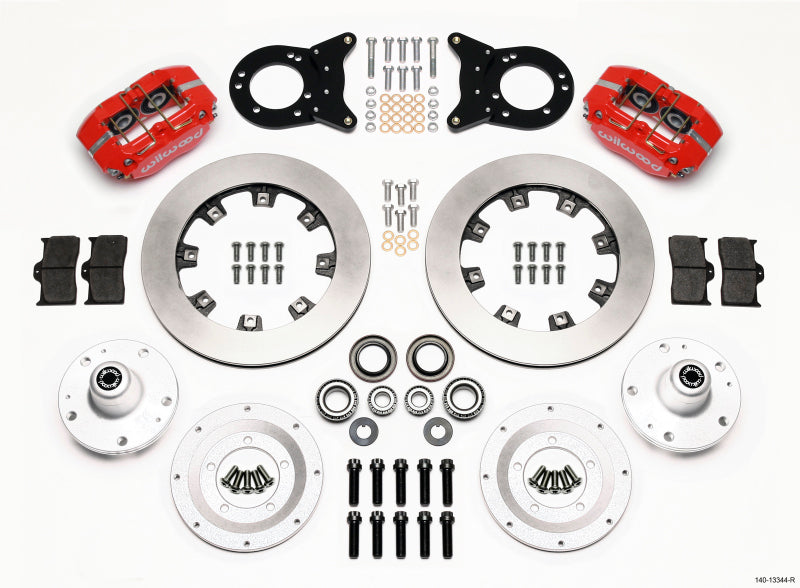Wilwood Dynapro Dust-Boot Front Kit 12.19in Red 1965-1969 Mustang Disc & Drum Spindle - My Store
