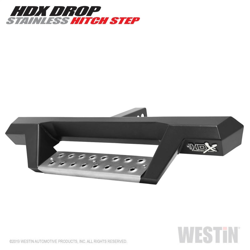 Westin HDX Stainless Drop Hitch Step 34in Step 2in Receiver - Textured Black - Mammoth Racing -