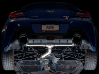 AWE Subaru BRZ / Toyota GR86 / Toyota 86 Track Edition Cat-Back Exhaust- Diamond Black Tips - Mammoth Racing -