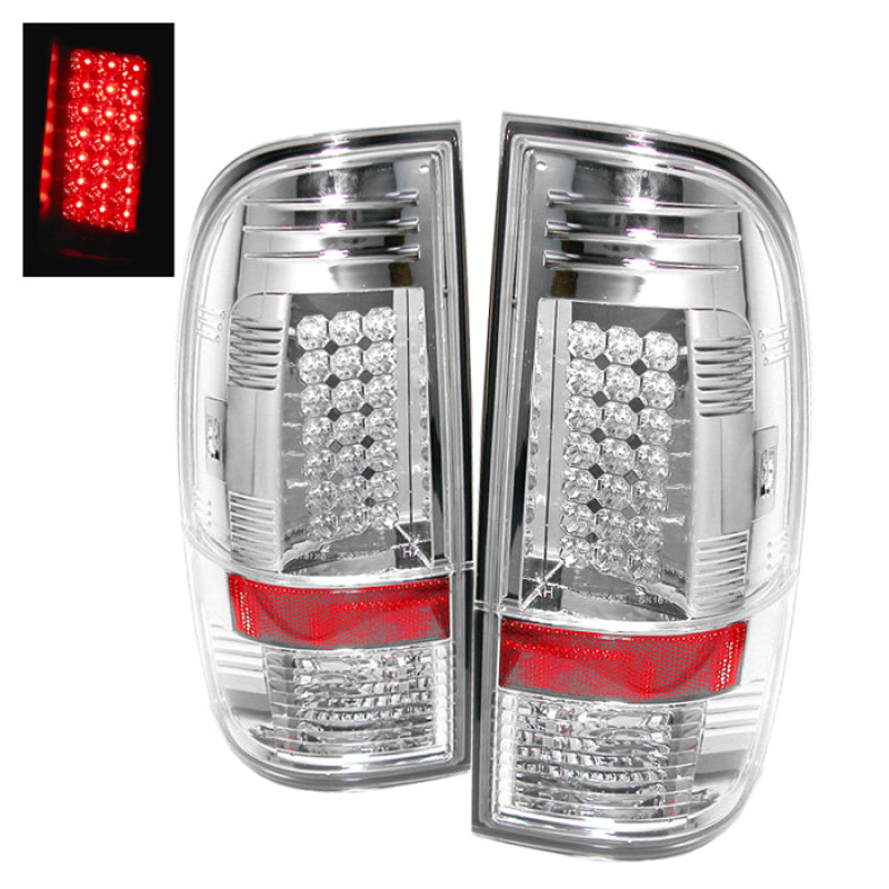 Spyder Ford Super Duty 08-15 LED Tail Lights Chrome ALT-YD-FS07-LED-C - Mammoth Racing -