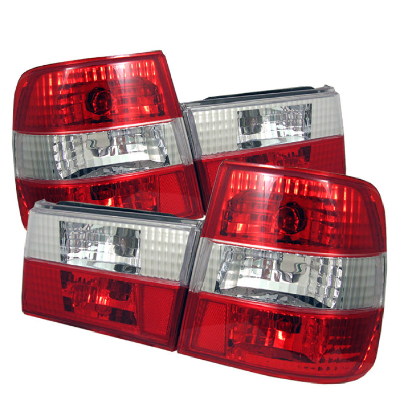 Spyder BMW E34 5-Series 88-95 Euro Style Tail Lights Red Clear ALT-YD-BE3488-RC - Mammoth Racing -