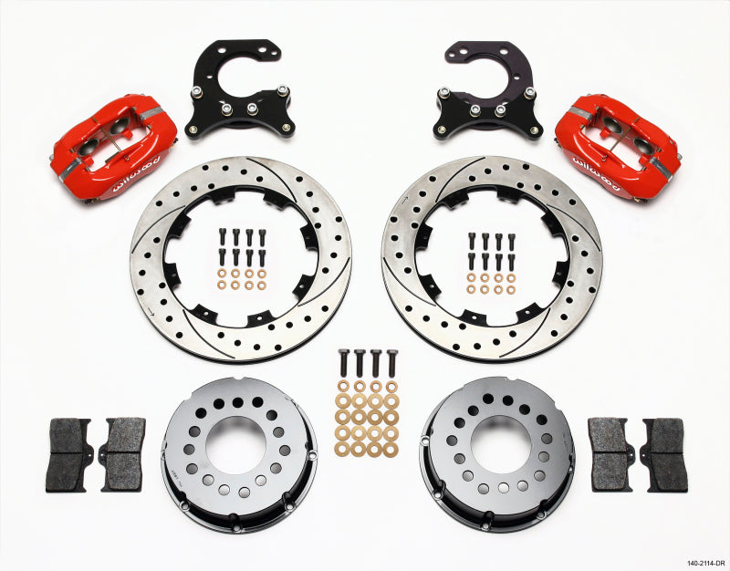Wilwood Forged Dynalite P/S Rear Kit Drilled Red Big Ford 2.54in Offset - My Store