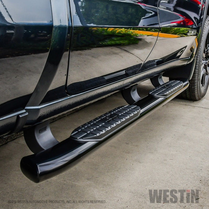 Westin 19-20 Chevrolet Silverado/GMC Sierra 1500 Double Cab PRO TRAXX 5 Oval Nerf Step Bars - Black - Mammoth Racing -