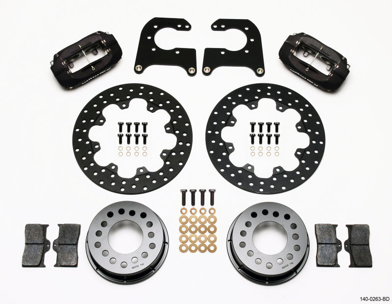 Wilwood Forged Dynalite Rear Drag Kit Drilled Rotor Chev 12 Bolt w C-Clips - Mammoth Racing -