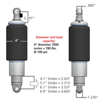 Ridetech HQ Series Rear ShockWaves 4.1in Travel 4in dia Rolling Sleeve .625 Bearing/.625 Bearing - Mammoth Racing -