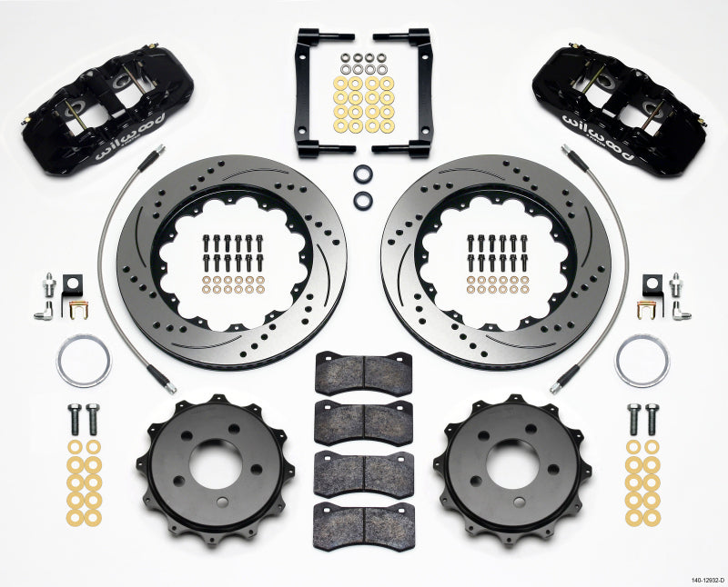 Wilwood Aero4 Rear Kit 14.25in Drilled 2008-2009 Pontaic G8 w/Lines - Mammoth Racing -