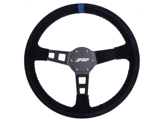 PRP Deep Dish Suede Steering Wheel- Blue - Mammoth Racing -