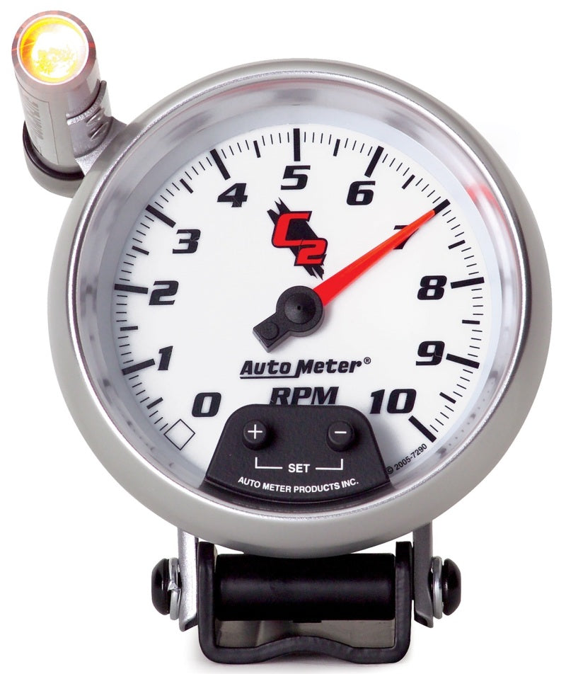 Autometer C2 3 3/4 inch 10000rpm In-Dash Tachometer w/ Ext. Quick-Lite - My Store