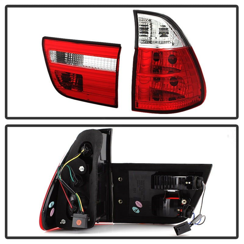 Spyder BMW E53 X5 00-06 4PCS Euro Style Tail Lights- Red Clear ALT-YD-BE5300-RC - Mammoth Racing -