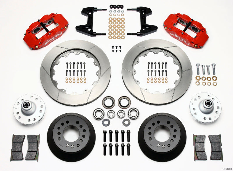 Wilwood Narrow Superlite 6R Front Hub Kit 14.00in Red 74-80 Pinto/Mustang II Disc Spindle only - My Store