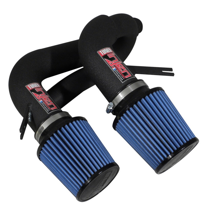 Injen 08-09 535i E60 3.0L L6 Twin intake & AMSOIL Filters Wrinkle Black Short Ram Intake - Mammoth Racing -