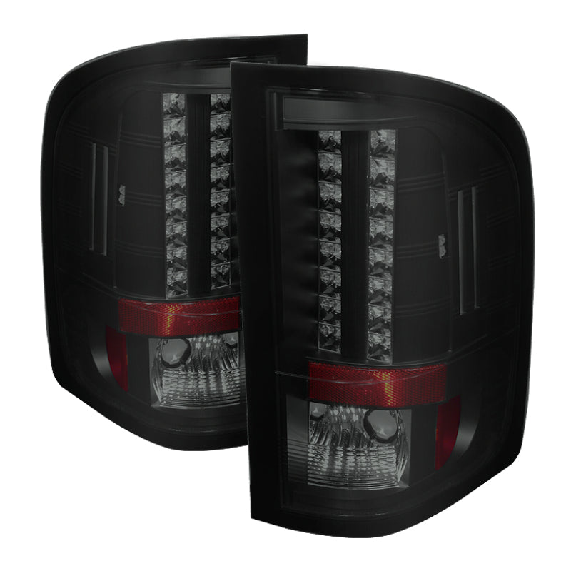 Spyder Chevy Silverado 07-13 LED Tail Lights Blk Smke ALT-YD-CS07-LED-BSM - Mammoth Racing -