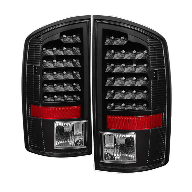 Xtune Dodge Ram 07-08 1500 / Ram 07-09 2500/3500 LED Tail Lights Black ALT-JH-DR07-LED-BK - Mammoth Racing -