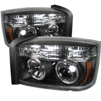 Spyder Dodge Dakota 05-07 Projector Headlights LED Halo Black High H1 Low H1 PRO-YD-DDAK05-BK - Mammoth Racing -