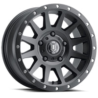 Icon Compression 17x8.5 5x150 25mm Offset 5.75in BS 110.1mm Bore Satin Black Wheel - Mammoth Racing -