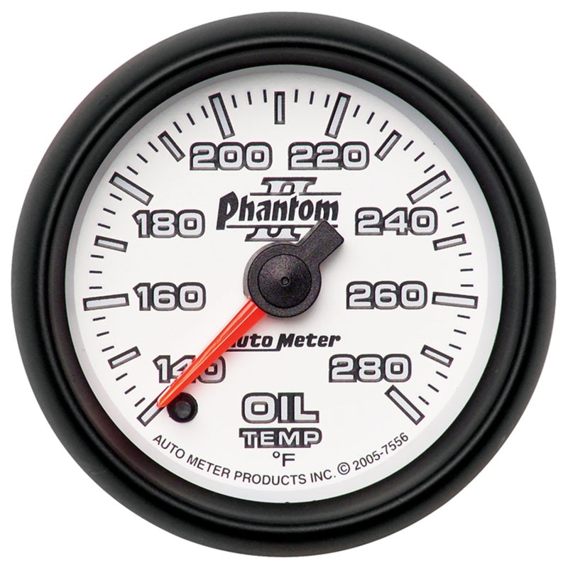 Autometer Phantom II 52mm Full Sweep Electronic 140-280 Deg F Oil Temperature Gauge - My Store