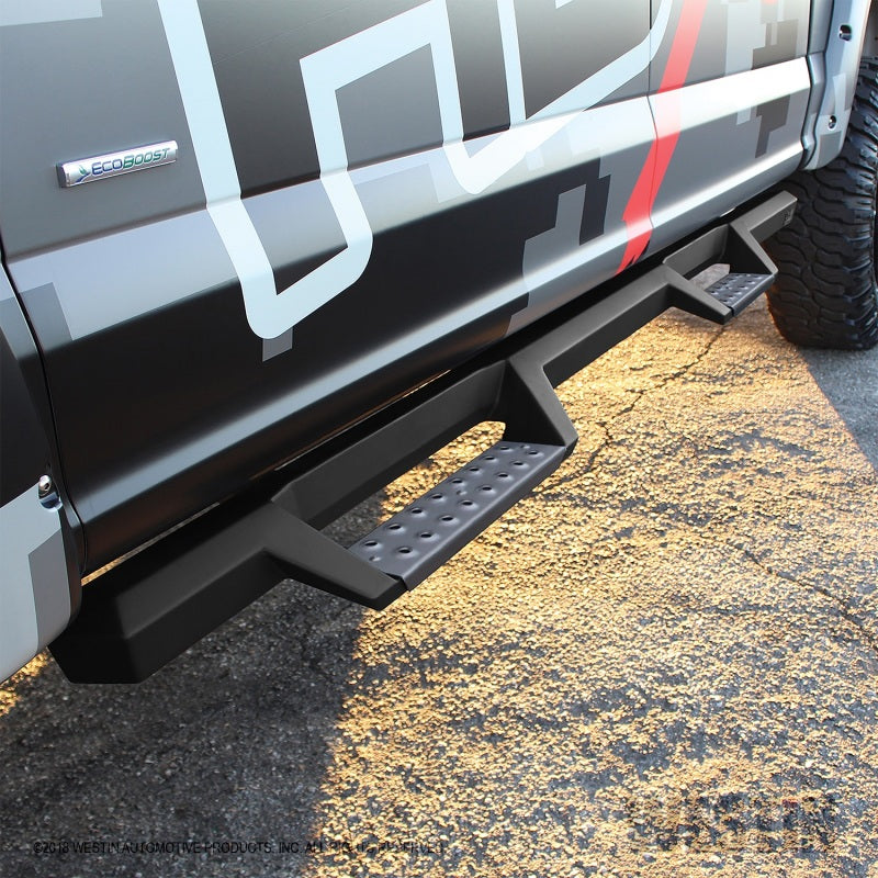 Westin/HDX Stainless 15-18 Ford F-150 SC/17-18 F-250/F-350 CC Drop Nerf Step Bars - Textured Black - Mammoth Racing -