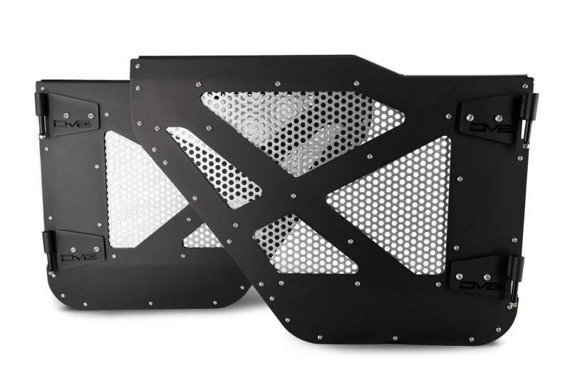 DV8 18-22 Jeep 4 Door JL/JT Aluminum Half Doors with Perforated Mesh Rear - Mammoth Racing -