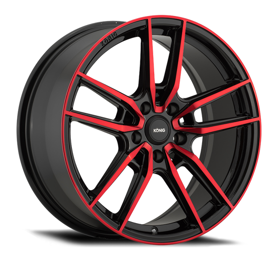 Konig Myth 18x8 5x100 Et43 Gloss Black w/ Red Tinted Clearcoat - Mammoth Racing -