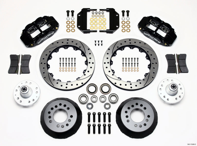 Wilwood Narrow Superlite 6R Front Hub Kit 12.88in Drilled Magnum Force Drop Spndle - Mammoth Racing -