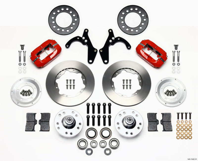 Wilwood Forged Dynalite Front Kit 11.00in Red 55-57 Chevy - Mammoth Racing -