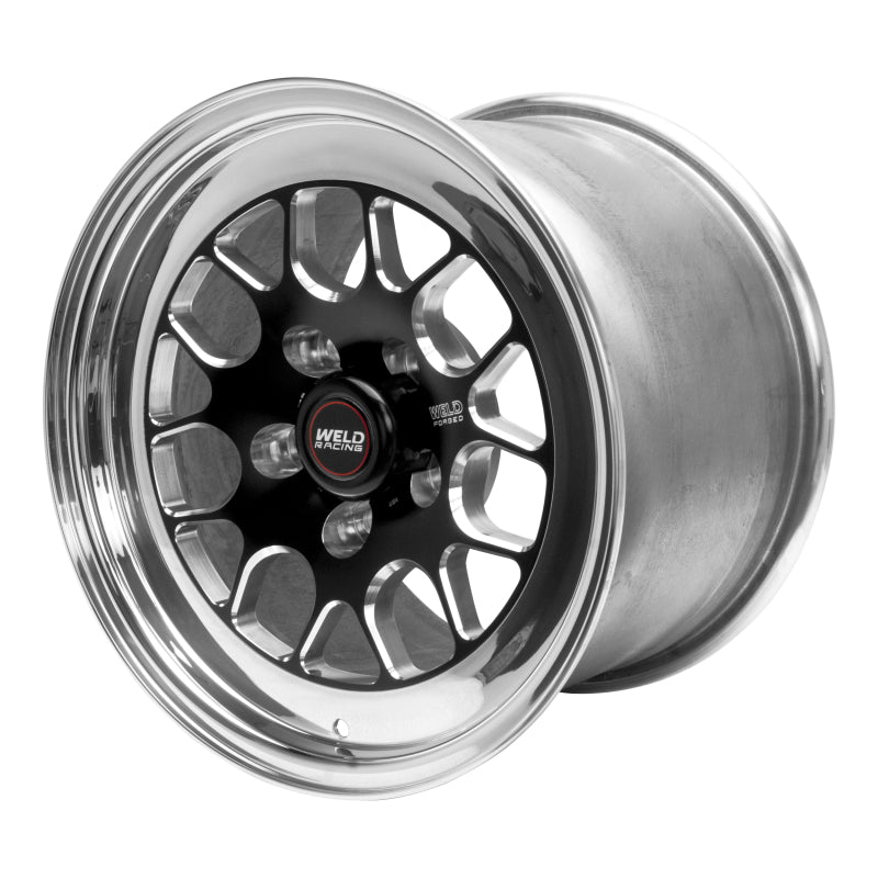 Weld S77 15x4 / 5x4.75 BP / 2.5in. BS Black Wheel (Low Pad) - Non-Beadlock - Mammoth Racing -