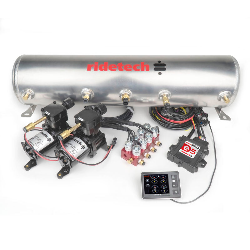 Ridetech RidePro E5 Air Ride Suspension Control System 5 Gallon Dual Compressor 1/4in Valves - Mammoth Racing -