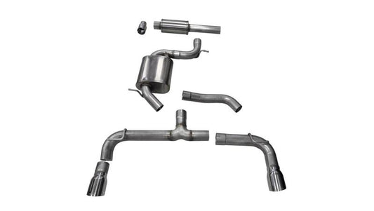 Corsa 14-15 Volkswagen GTI Mk7 Polished Sport 3.0in Cat-Back Dual Rear Exit - Mammoth Racing -