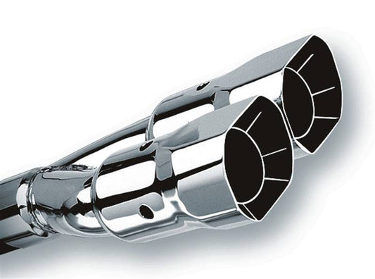 Borla Universal Polished Tip Dual Square Angle-Cut Intercooled (inlet 2 1/2in. Outlet 2 7/8 x 3 3/8i - Mammoth Racing -