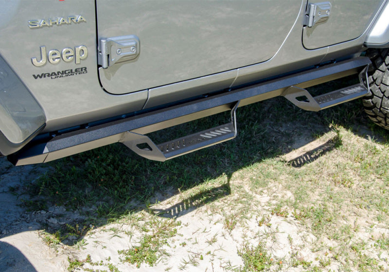 N-Fab Predator Pro Step System 2018 Jeep Wrangler JL 4 Door SUV - Tex. Black - Mammoth Racing -