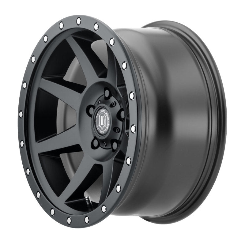 Icon Rebound 17x8.5 5x4.5 0mm Offset 4.75in BS 71.5mm Bore Satin Black Wheel - Mammoth Racing -