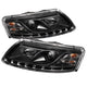 Spyder Audi A6 05-07 Projector Headlights Halogen Model Only - DRL Black PRO-YD-ADA605-DRL-BK - Mammoth Racing -