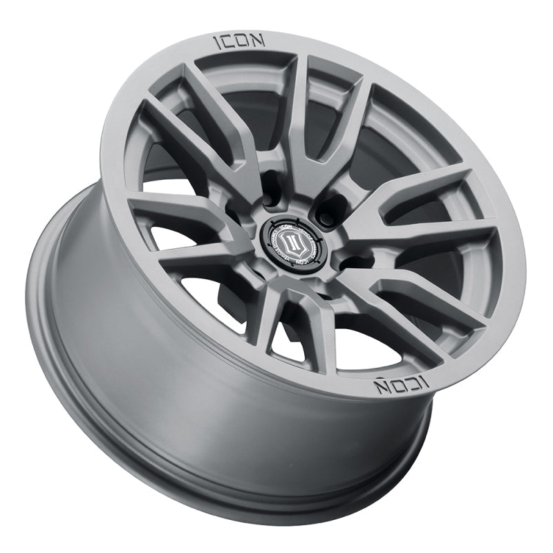 Icon Vector 6 17x8.5 6x5.5 0mm Offset 4.75in BS 106.1mm Bore Titanium Wheel - Mammoth Racing -