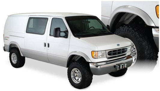 Bushwacker 94-14 Ford E-250 Super Duty Extend-A-Fender Style Flares 2pc - Black - Mammoth Racing -