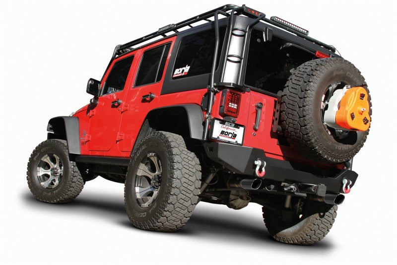Borla 12-14 Jeep Wrangler JK 2/4Dr Rr Section ATAK Single Square Rlld Angle-Cut Black Chrome Exhaust - My Store