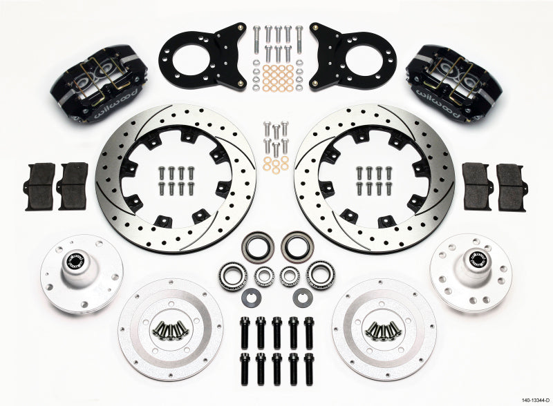 Wilwood Dynapro Dust-Boot Front Kit 12.19in Drilled 1965-1969 Mustang Disc & Drum Spindle - My Store