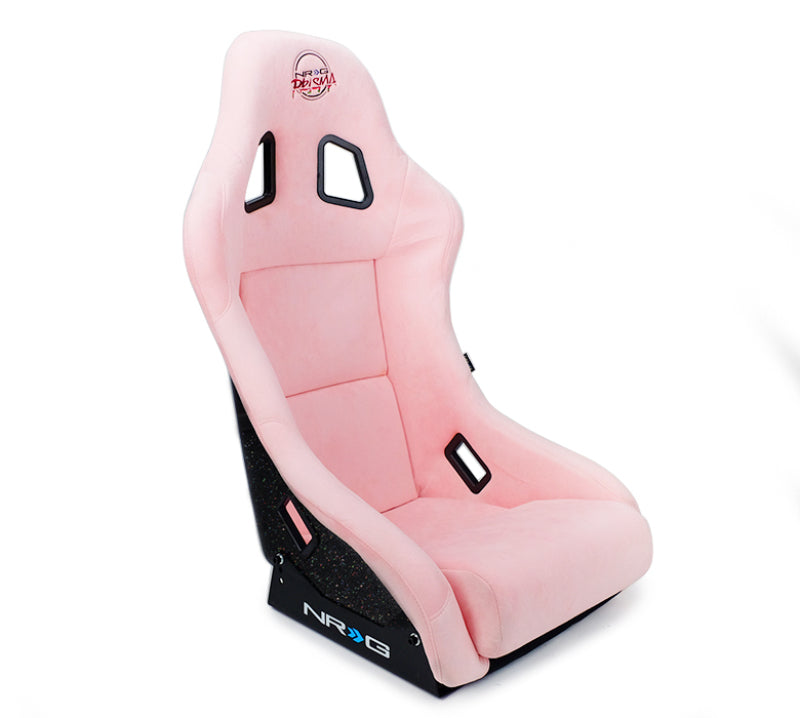 NRG FRP Bucket Seat Prisma Edition w/ Pearlized Back and Pink Alcantara (Medium) - My Store