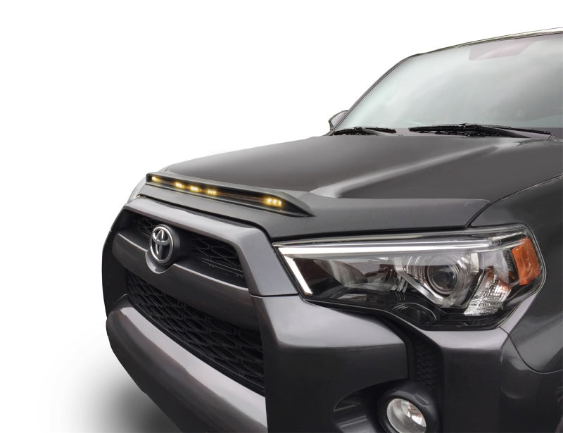AVS 10-22 Toyota 4Runner Aeroskin Low Profile Hood Shield w/ Lights - Black - Mammoth Racing -