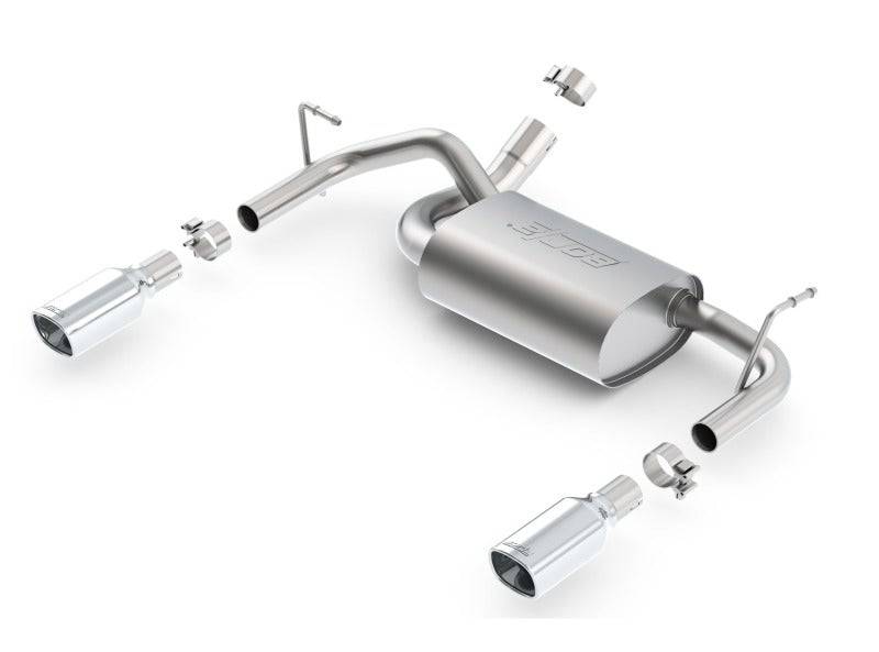 Borla 12-16 Jeep Wrangler 3.6L AT/MT 4WD Single Split Rr Exit Touring Exhaust (rear section only) - Mammoth Racing -