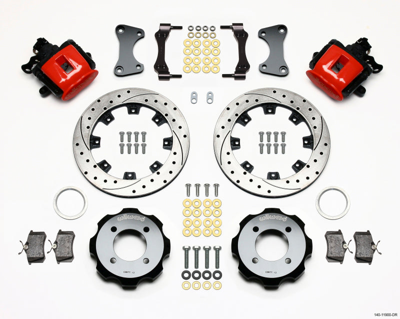Wilwood Combination Parking Brake Rear Kit 11.75in Drilled Red 2011 Fiesta Rear - Mammoth Racing -