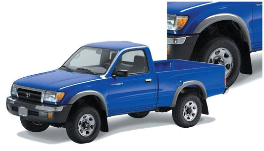 Bushwacker 95-00 Toyota Tacoma Fleetside Extend-A-Fender Style Flares 4pc w/ 4WD Only - Black - Mammoth Racing -