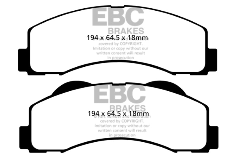 EBC 15+ Ford Expedition 3.5 Twin Turbo 2WD Yellowstuff Front Brake Pads - My Store