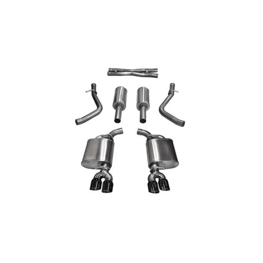 Corsa 15-17 Dodge Challenger Xtreme Cat-Back Dual Rear Exit with Twin 3.5in Black Pro-Series Tips