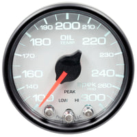 Autometer Spek-Pro Gauge Oil Temp 2 1/16in 300f Stepper Motor W/Peak & Warn Wht/Blk - My Store