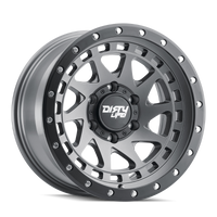Dirty Life 9311 Enigma Pro 17x9/5x127 BP/-12mm Offset/71.5mm Hub Satin Graphite Wheel - Beadlock - Mammoth Racing -