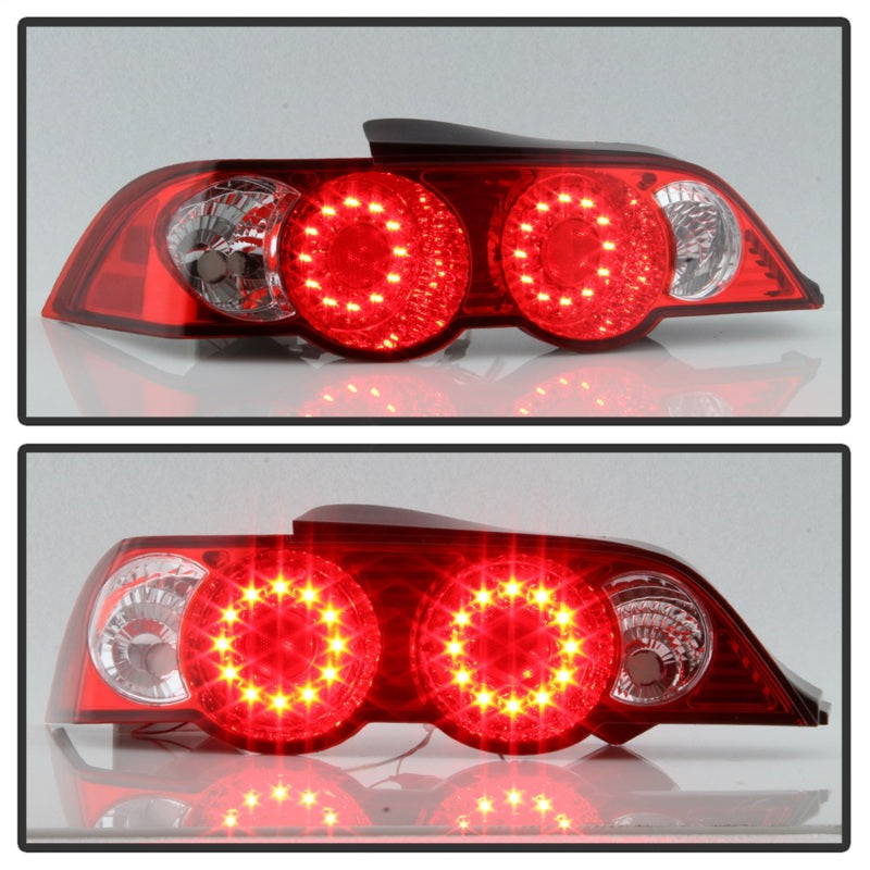 Spyder Acura RSX 02-04 LED Tail Lights Red Clear ALT-YD-ARSX02-LED-RC - Mammoth Racing -